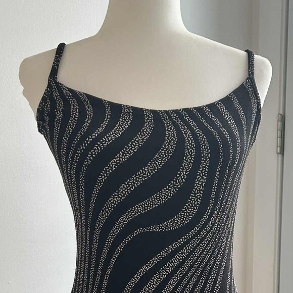 Vintage Gunne Sax by Jessica McClintock Stretch Mini Dress in Wavy Print – US 10 - Picture 2 of 7